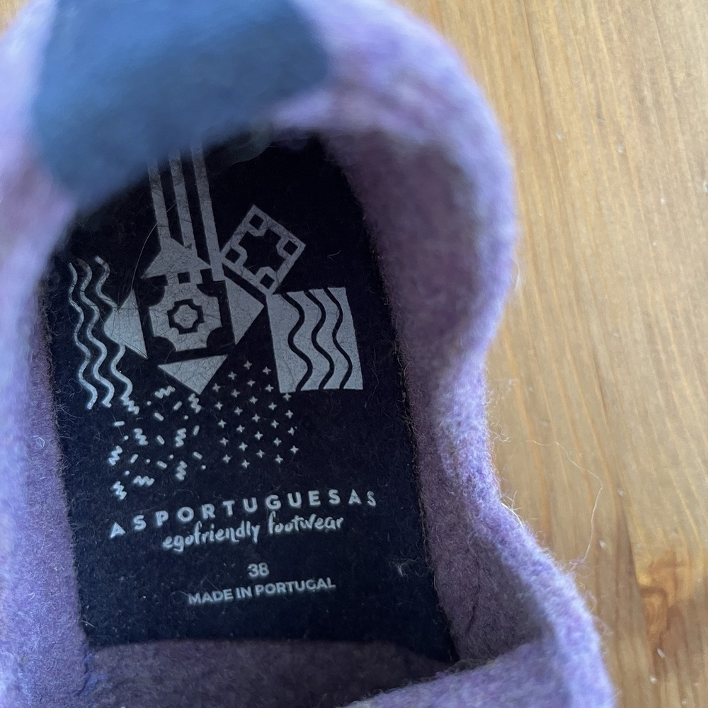 Asportuguesas Women's City Purple Slip On Wool Shoes Size 38 US 7-7.5 Cork Sole - Picture 10 of 11